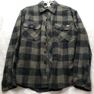 Dickies heavyweight green flannel shirt